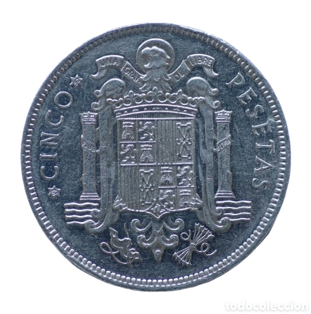 Monedas Franco: 5 PESETAS 1949 *52. TROQUELADA