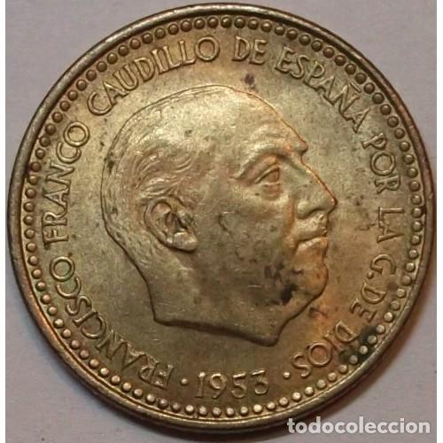 Monedas Franco: 1 peseta de Franco a&ntilde;o 1953 *61