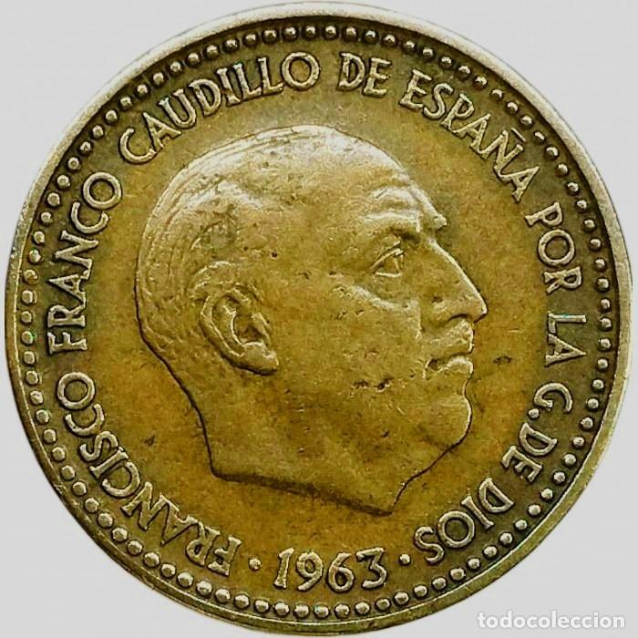 Monedas Franco: 1 peseta de Franco a&ntilde;o 1963 *63