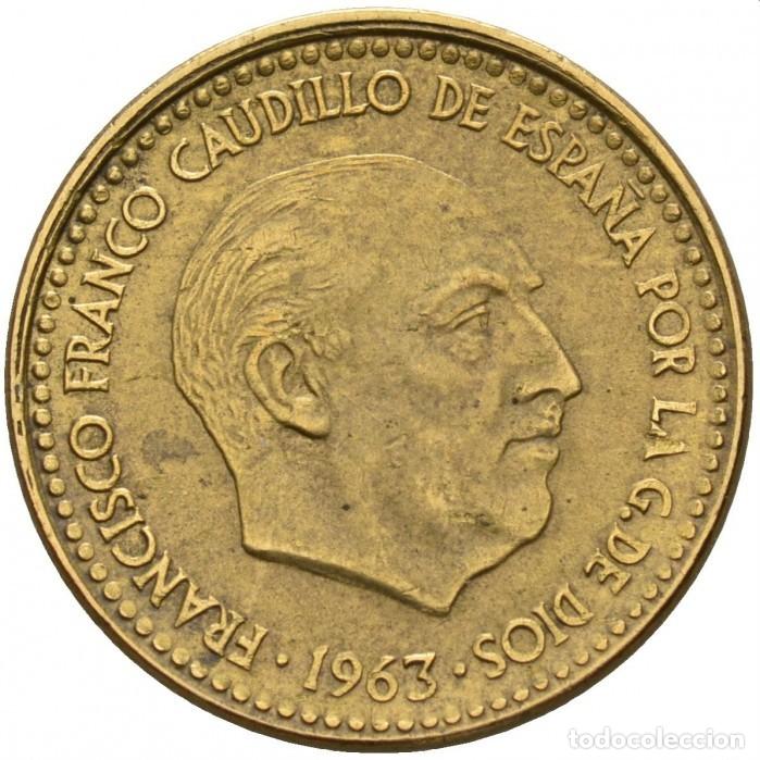 Monedas Franco: 1 peseta de Franco a&ntilde;o 1963 *64
