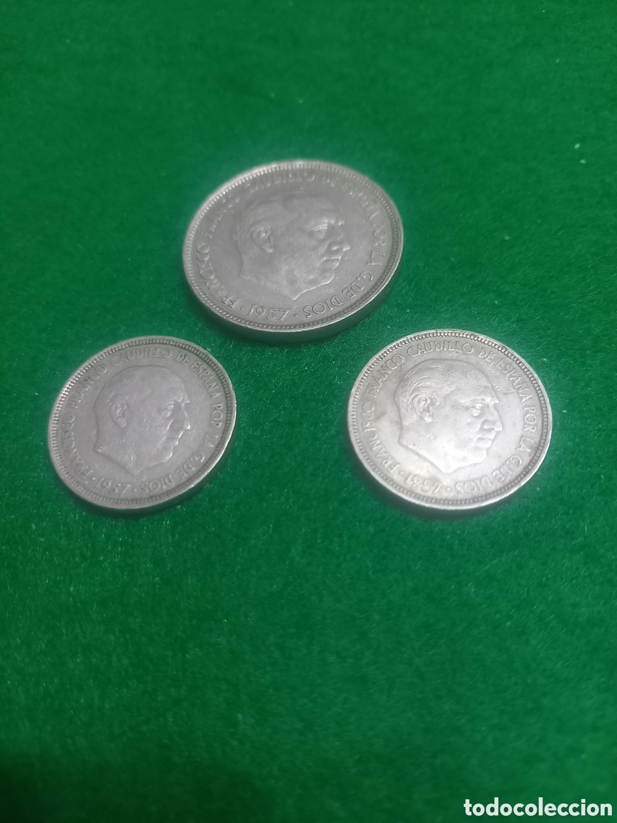 Monedas Franco: Lote 3 Monedas Espa&ntilde;a Franco - 50 Pesetas (1957 *58) y dos de 5 Pesetas