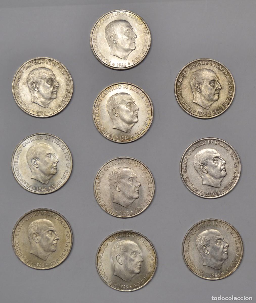 Monedas Franco: ESTADO ESPA&Ntilde;OL - LOTE DE 10 MONEDAS DE 100 PESETAS 1966 PLATA DE VARIOS A&Ntilde;OS. LOTE 5763