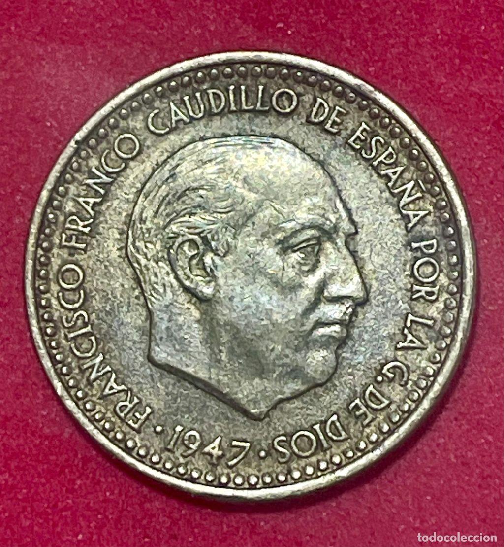 Monedas Franco: 1 PESETA EMITIDA POR FRANCISCO FRANCO A&Ntilde;O 1947-53, MUY BONTA