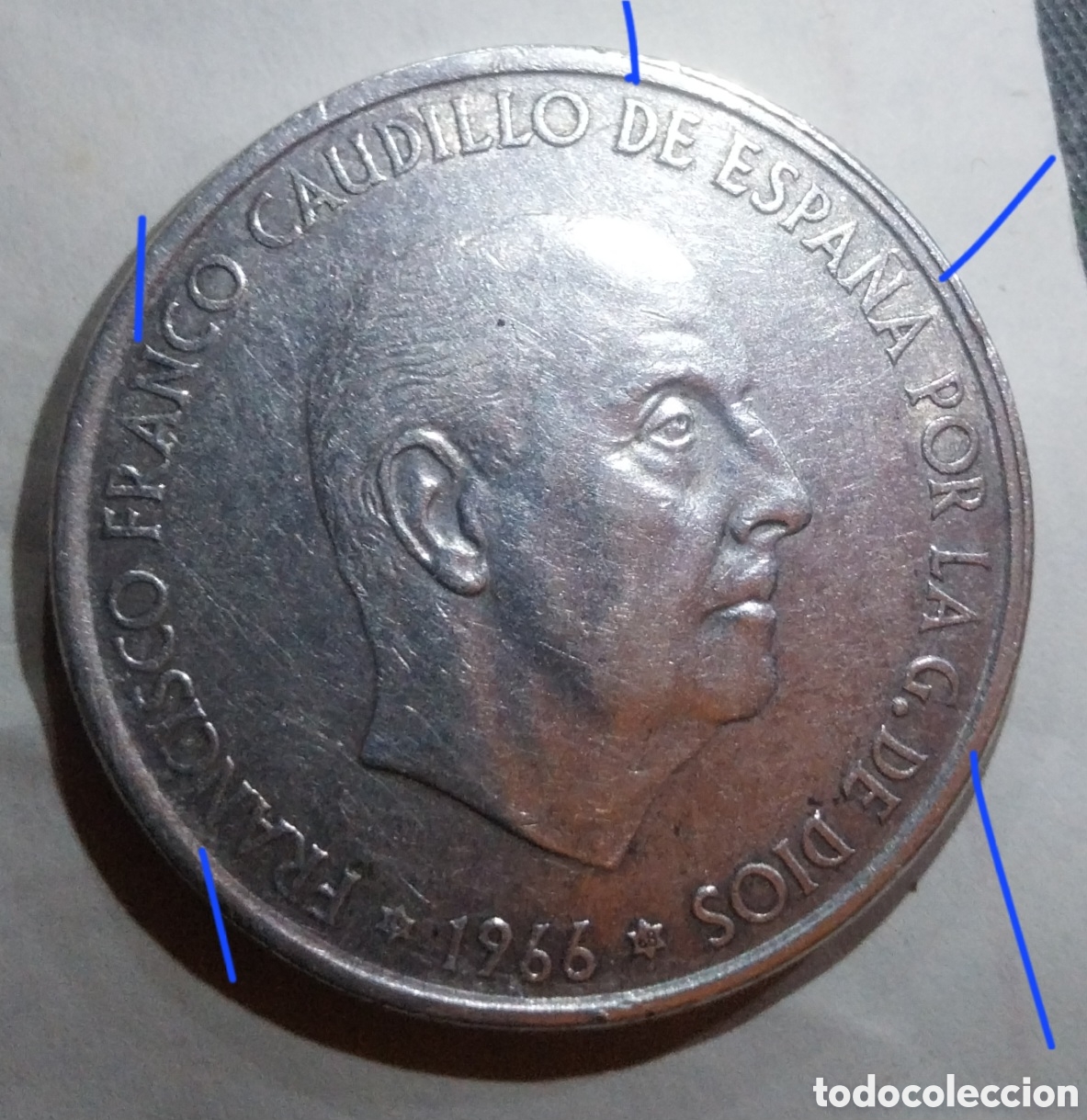 Monedas Franco: 100 Pesetas 1966 *68 Plata Error Cospel MBC+