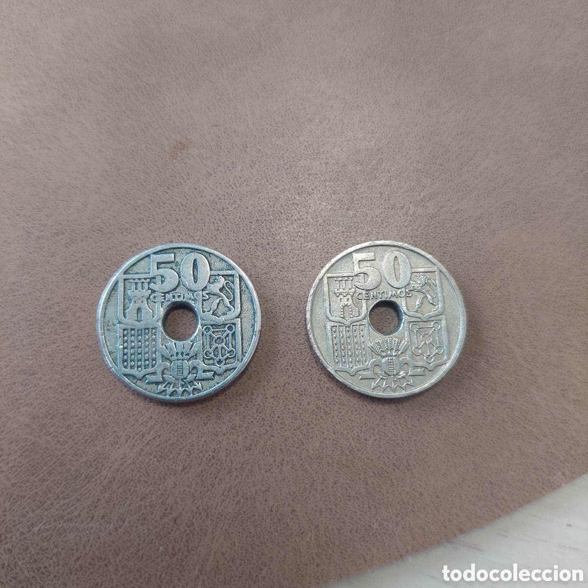 Monedas Franco: 50 centimos 1949 invertidas - Foto 2