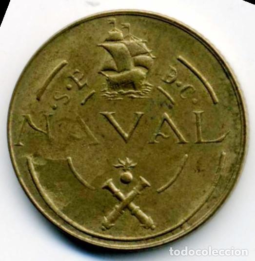Monedas Franco: XS- NAVAL (1948) Prueba de la Peseta de Franco Giro Medalla (coincidente)