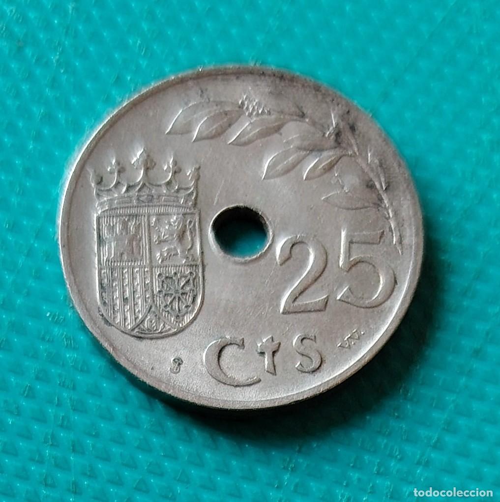 Monedas Franco: MONEDA DE ESPA&Ntilde;A - 25 CENTIMOS DEL A&Ntilde;O 1937 - Foto 2