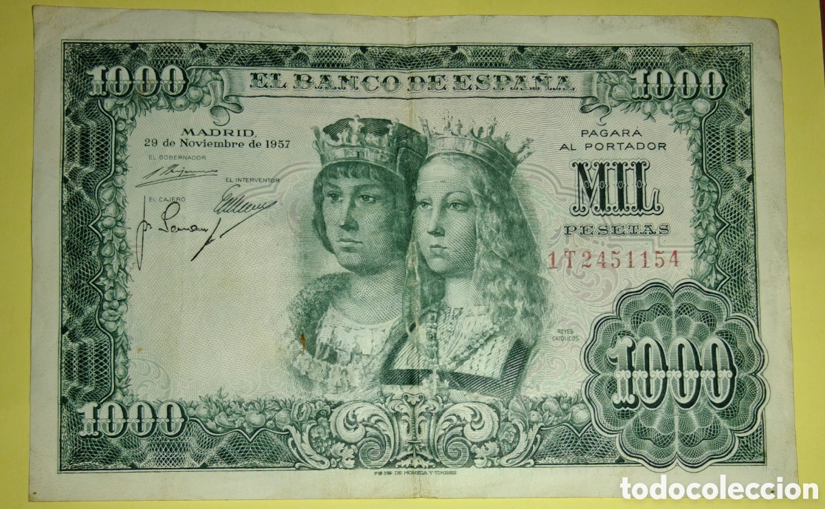 Monedas Franco: 1000 pesetas reyes catolicos