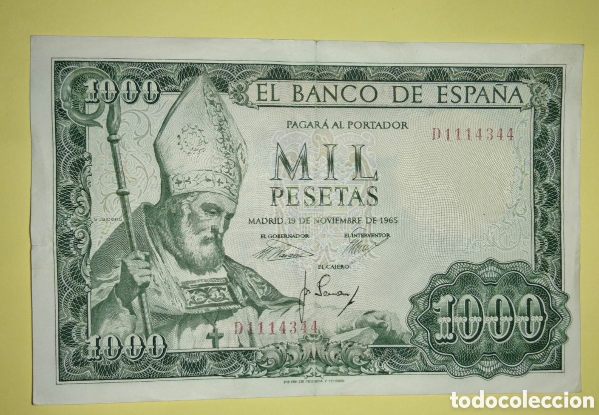 Monedas Franco: Billete 1000 san isidro - Foto 1
