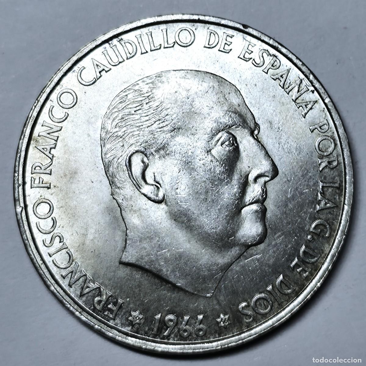 Monedas Franco: MONEDA DE PLATA ESPA&Ntilde;A 100 PESETAS FRANCO 1966 *19/66* SC-