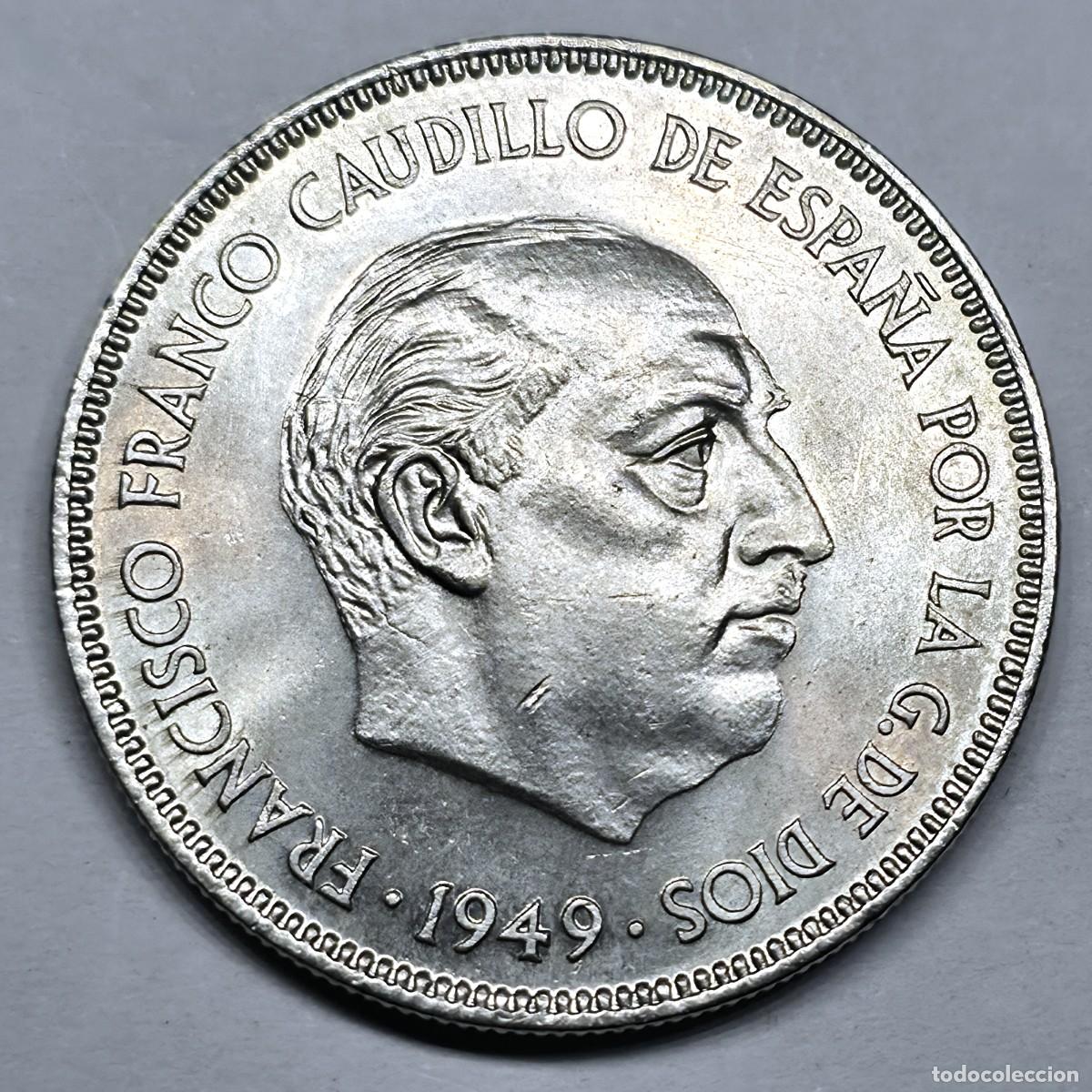Monedas Franco: MONEDA DE ESPA&Ntilde;A 5 PESETAS FRANCO 1949 *19/49* SC-