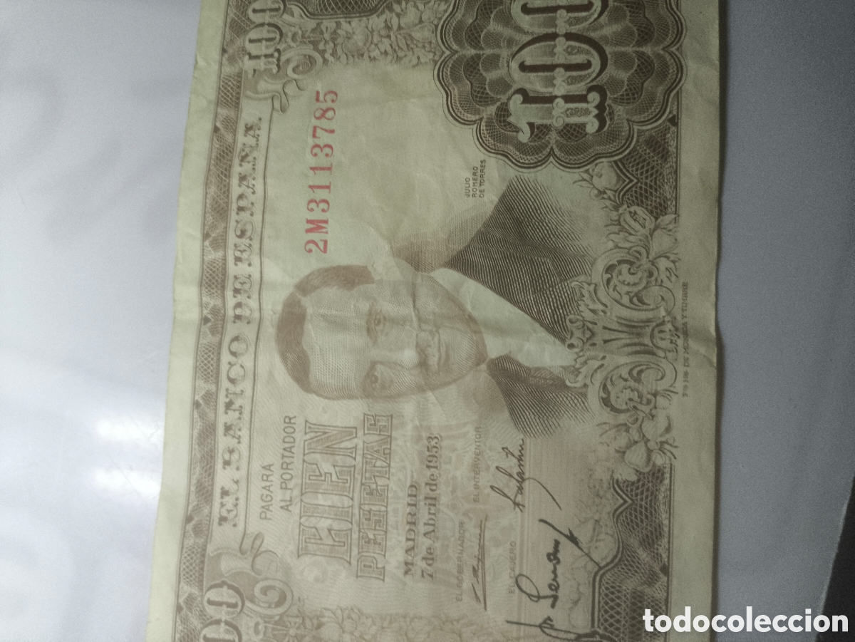 Monedas Franco: Billete de 100peseta del banco de Espa&ntilde;a
