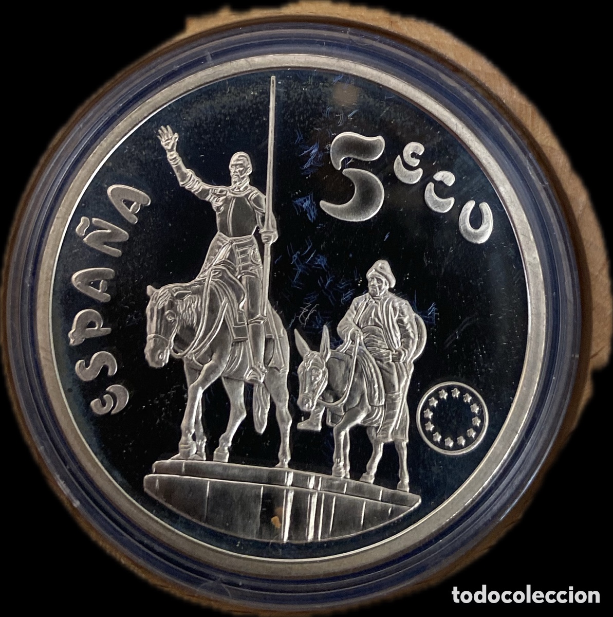 Monedas Franco: 1994 &ndash; ESPA&Ntilde;A &ndash; 5 ECU &ndash; MIGUEL DE CERVANTES &ndash; DON QUIJOTE &ndash; 1 OZ PLATA
