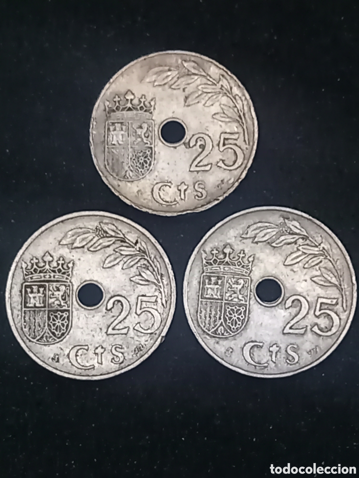 Monedas Franco: Moneda 25 C&eacute;ntimos 1937 - II A&ntilde;o Triunfal (Guerra Civil)