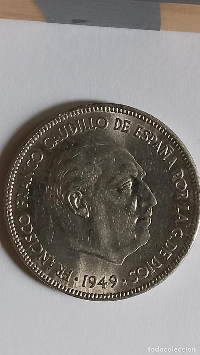 Monedas Franco: MONEDA 5 PESETAS 1949 ESTELLA 49 EBC/ SC