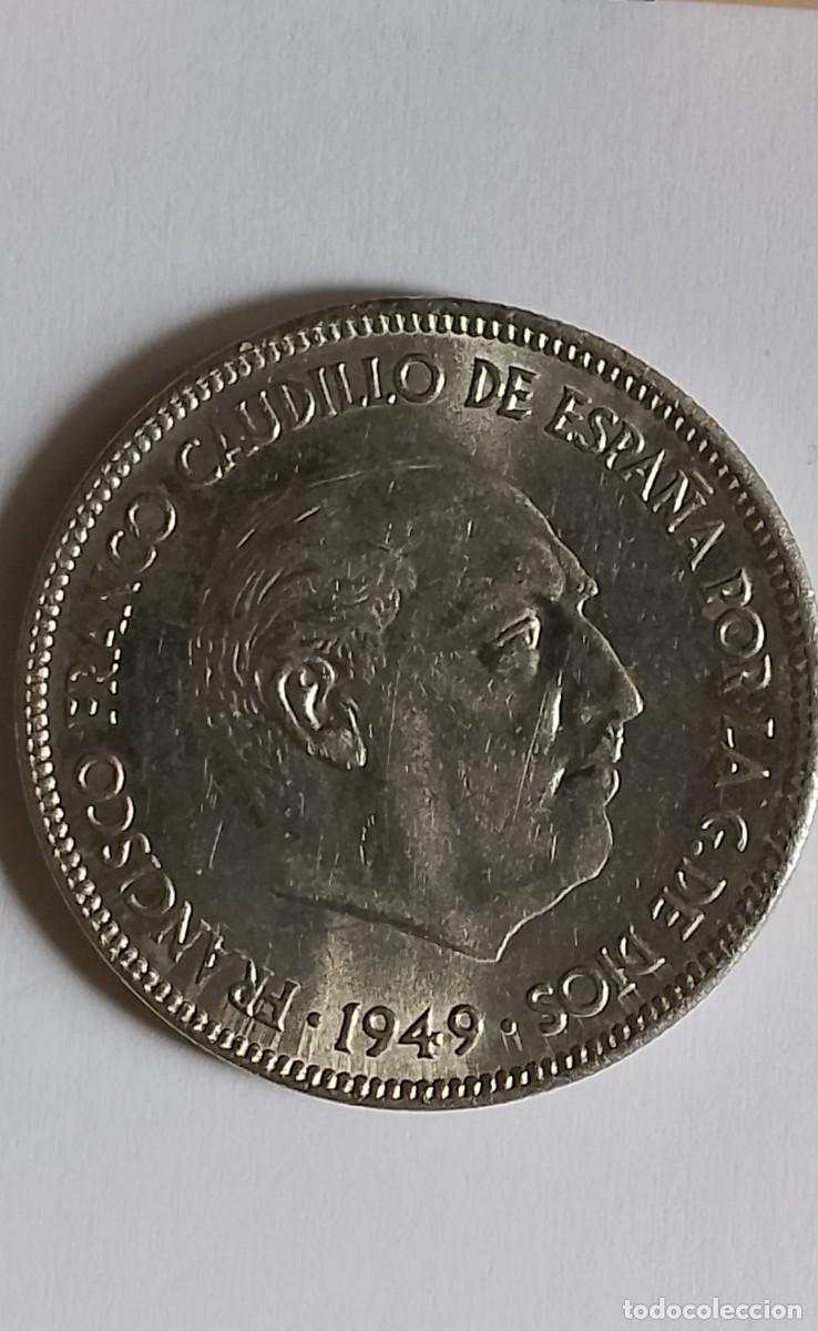 Monedas Franco: MONEDA 5 PESETAS 1949 ESTELLA 49 EBC/ SC
