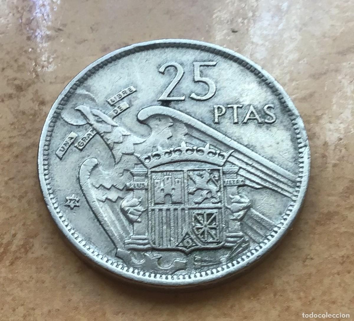 Monedas Franco: 25 pesetas de Espa&ntilde;a. A&ntilde;o 1957. Estrella 72