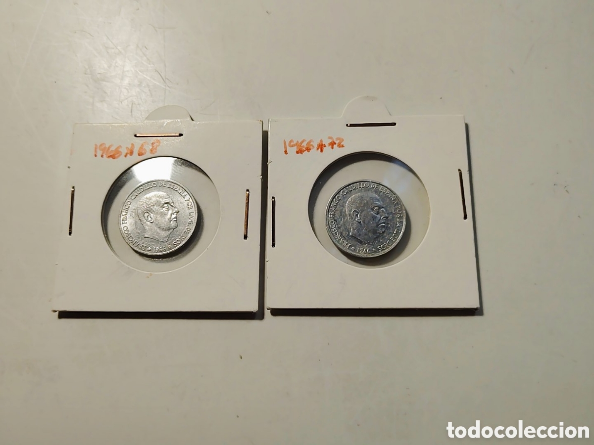 Monedas Franco: 2 monedas de 50 c&eacute;ntimos. Sin circular. A&ntilde;o 1966*68 y 1966 *72