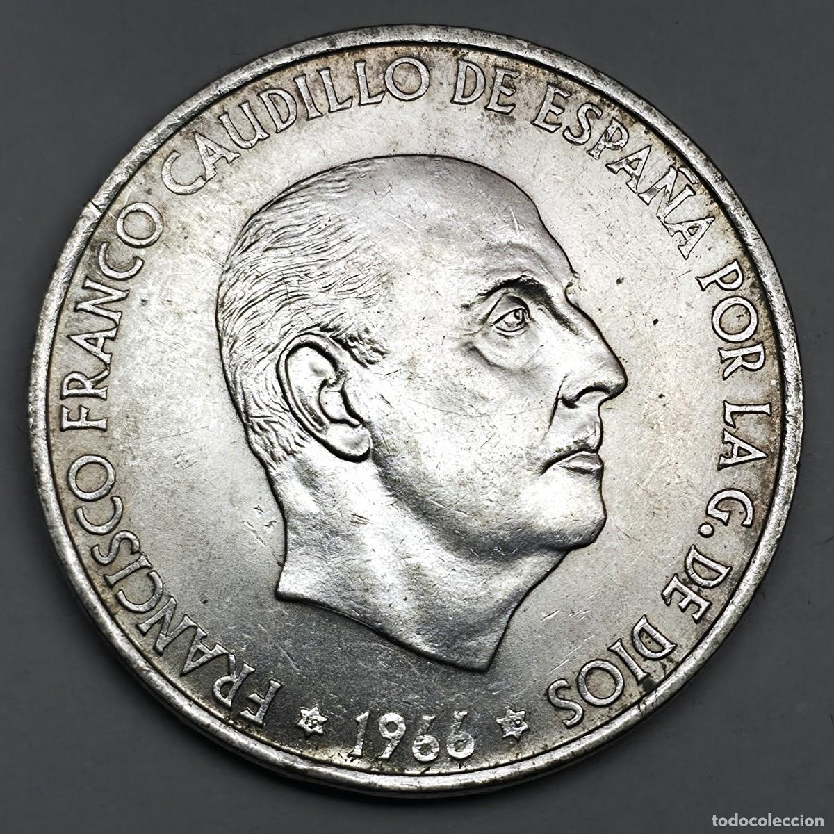 Monedas Franco: MONEDA DE PLATA ESPA&Ntilde;A 100 PESETAS FRANCO 1966 *19/70*
