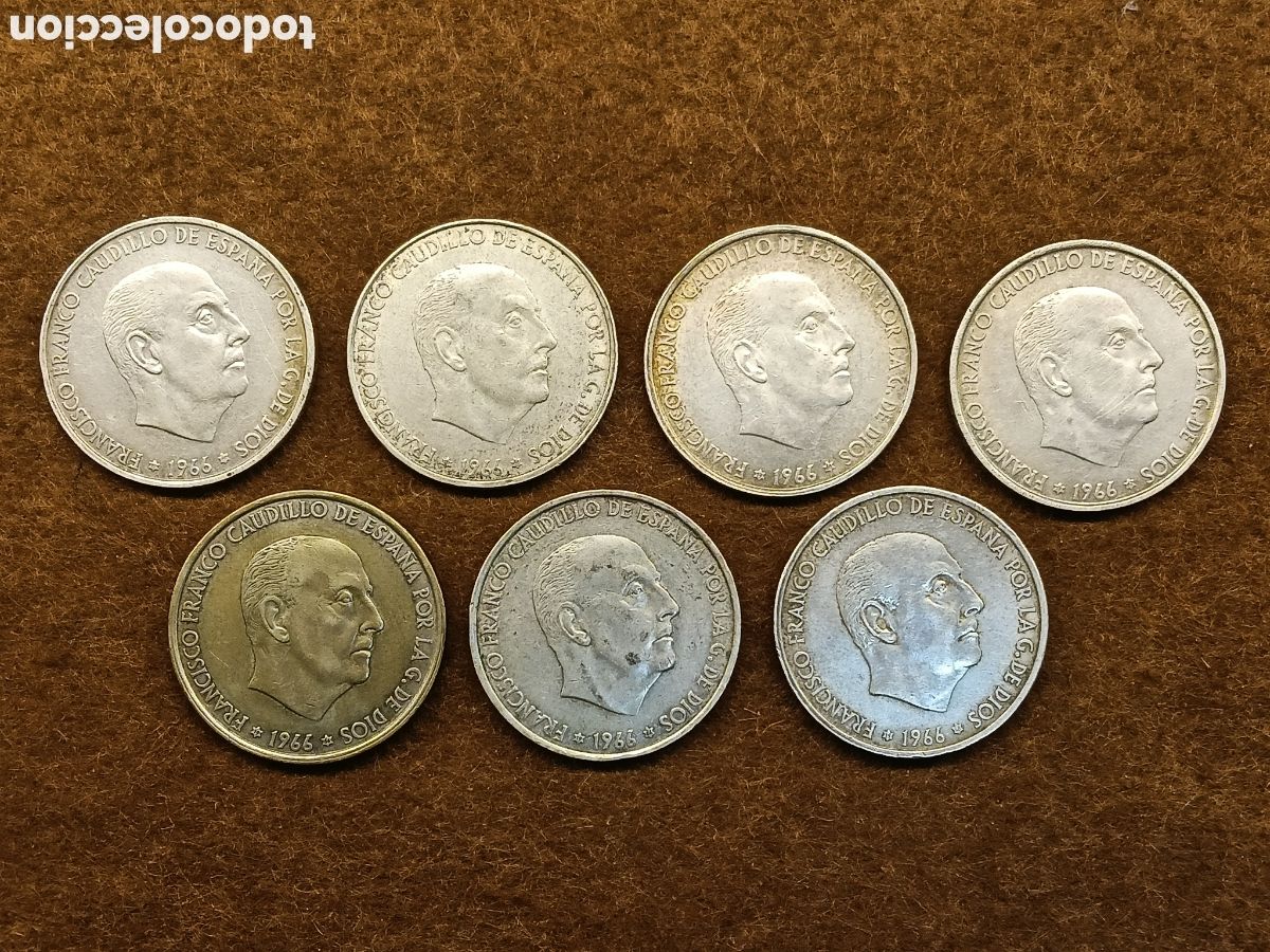 Monedas Franco: LOTE DE 7 MONEDAS DE PLATA 100 PESETAS . FRANCO. 1966