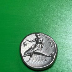 Monedas Grecia Antigua: CALABRIA. TARAS. 344-334 A.C. DIDRACMA DE PLATA