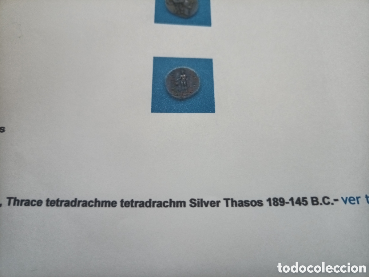 Monedas Grecia antigua: Tetradracma silver Thasos - Foto 3