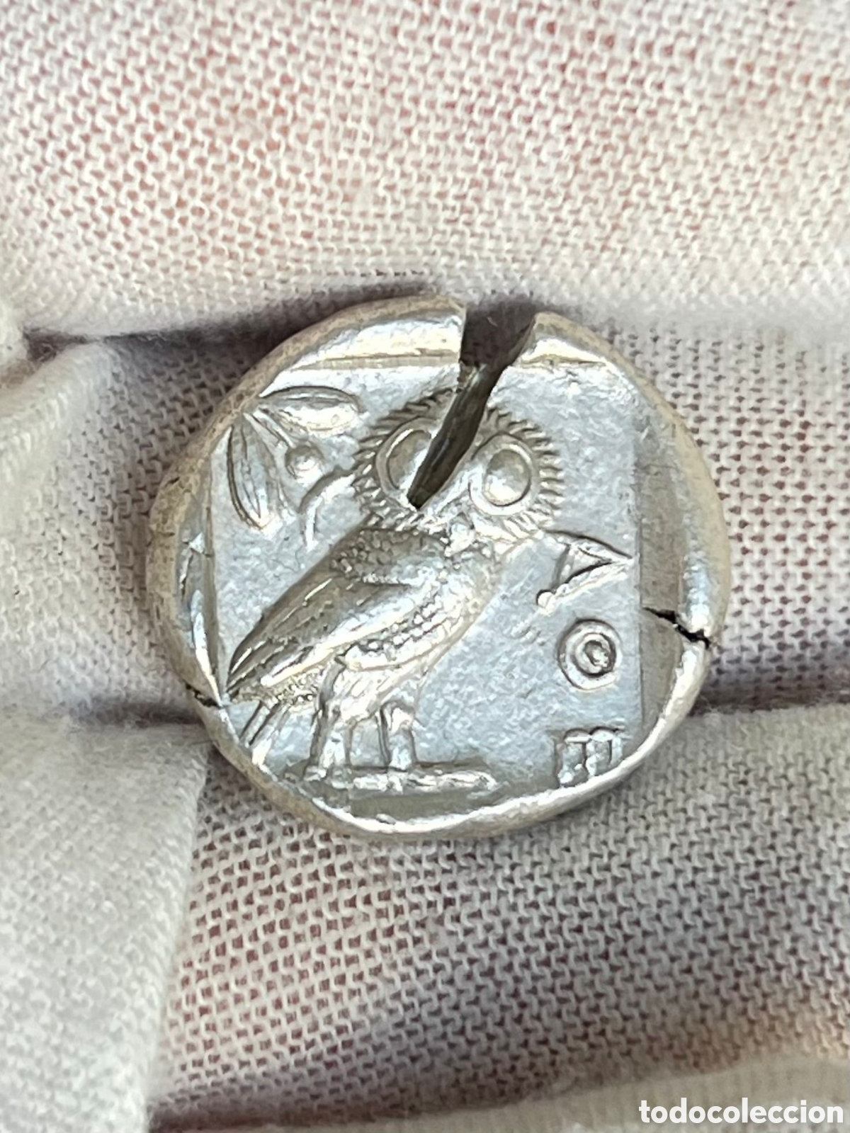 Monedas Grecia Antigua: Tetradracma de Attica Atenea del b&uacute;ho con marca de banquero