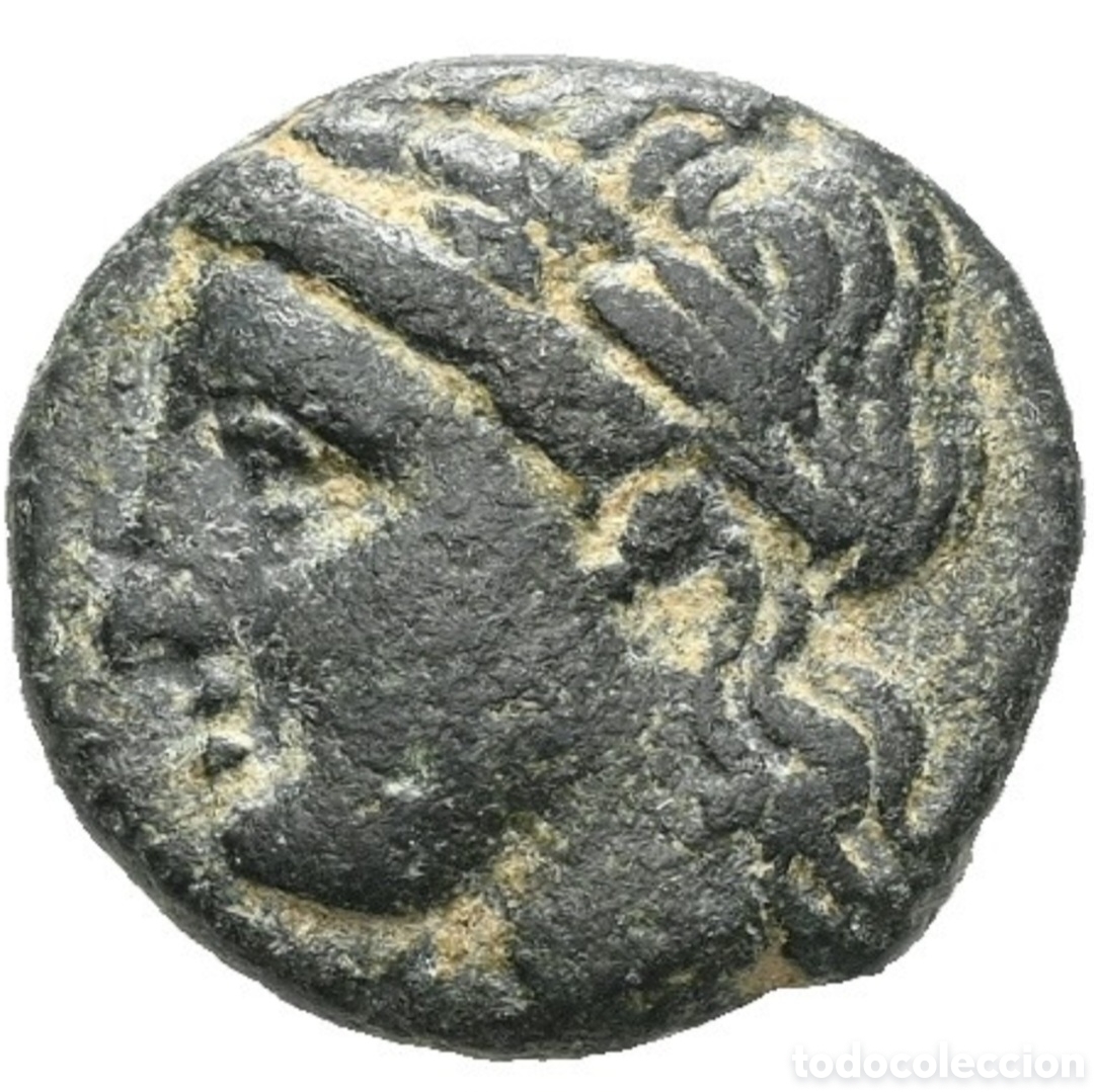 Monedas Grecia Antigua: Moneda de la antigua Grecia Troas acu&ntilde;ada en Alejandr&iacute;a siglo III A.d.c