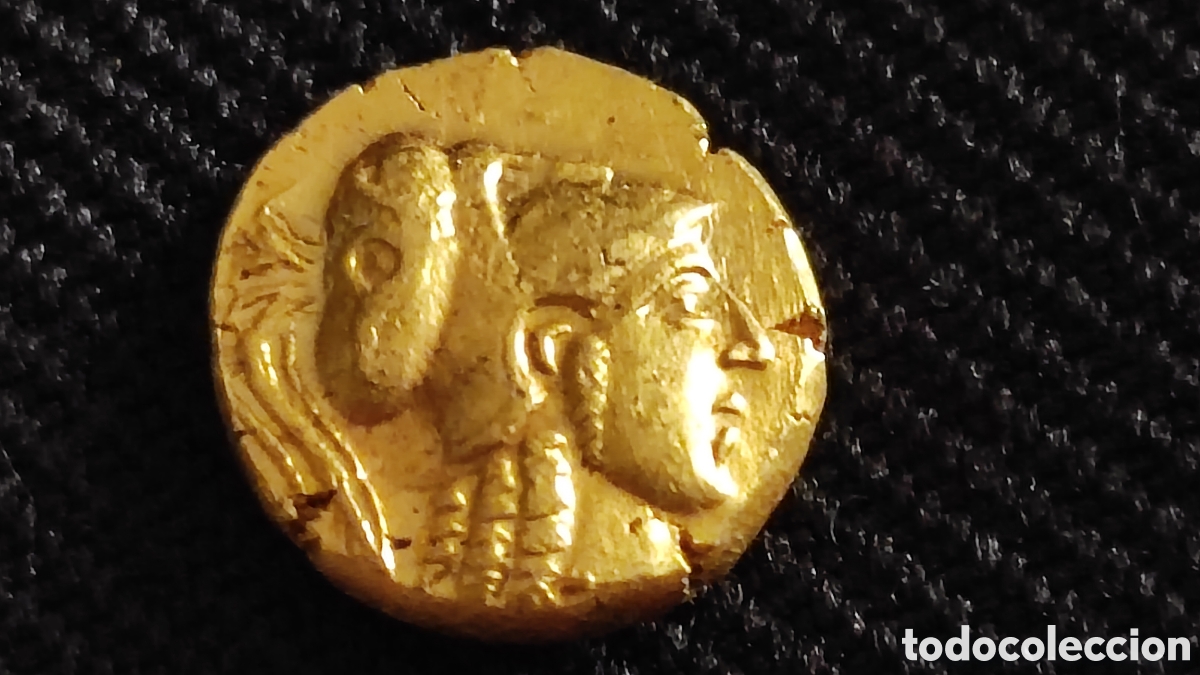 Monedas Grecia Antigua: Antiguo oro griego 1/4 estatera rey de Macedonia, Felipe II (359-336 A.C.)
