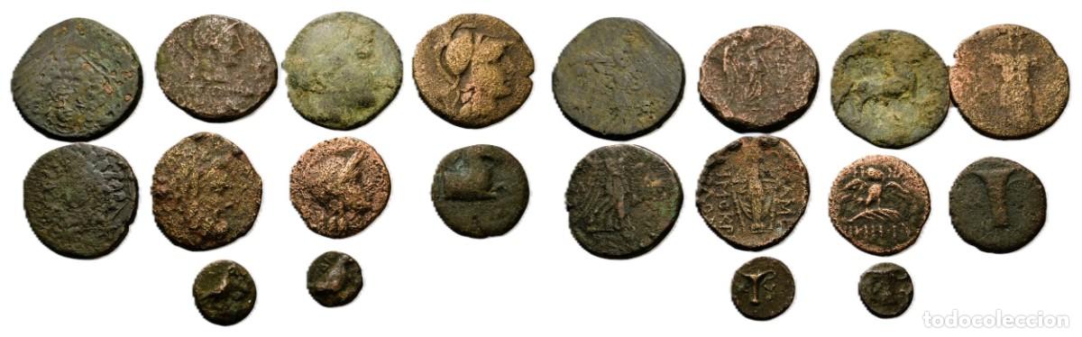 Monedas Grecia Antigua: Lote de 10 Monedas griegas. A identificar.