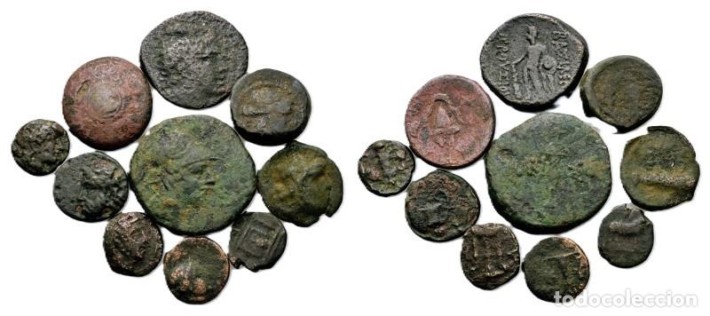 Monedas Grecia Antigua: Lote de 10 Monedas Griegas a identificar.