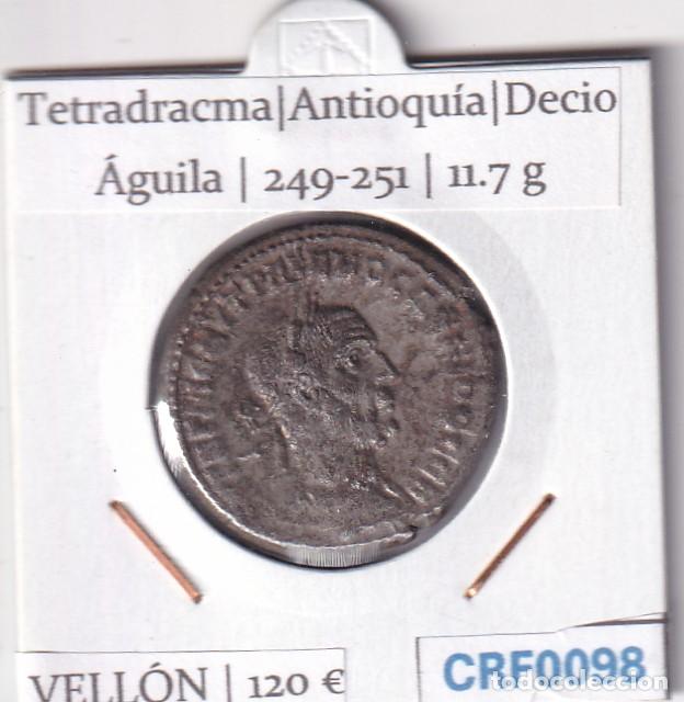 Monedas Grecia Antigua: CRF0098 MONEDA TETRADRACMA ANTIOQUIA DECIO AGUILA 249-251