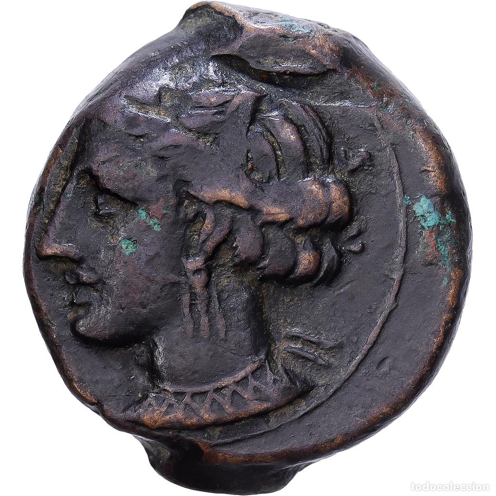 Monedas Grecia antigua: [#1203069] Zeugitana, &AElig; Unit, 300-264 BC, Carthage, Bronce, MBC