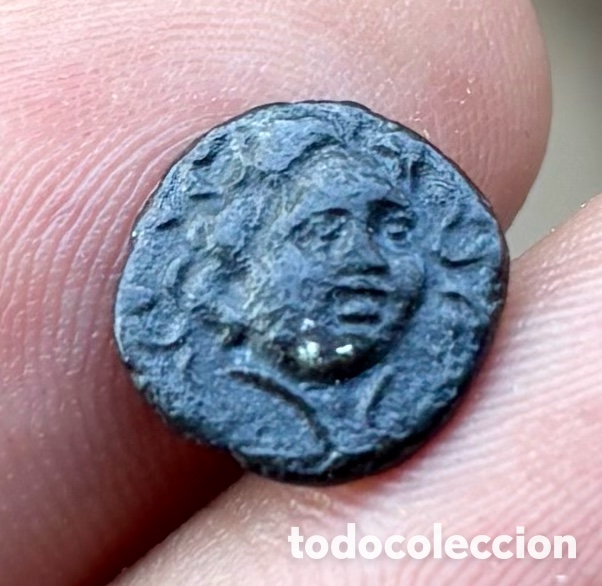 Monedas Grecia antigua: Moneda PLATA ANTIGUA GRECIA . Isla de Caria Rodas . Hemidracma (229-205 a.C) Cabeza de Helios / Rosa