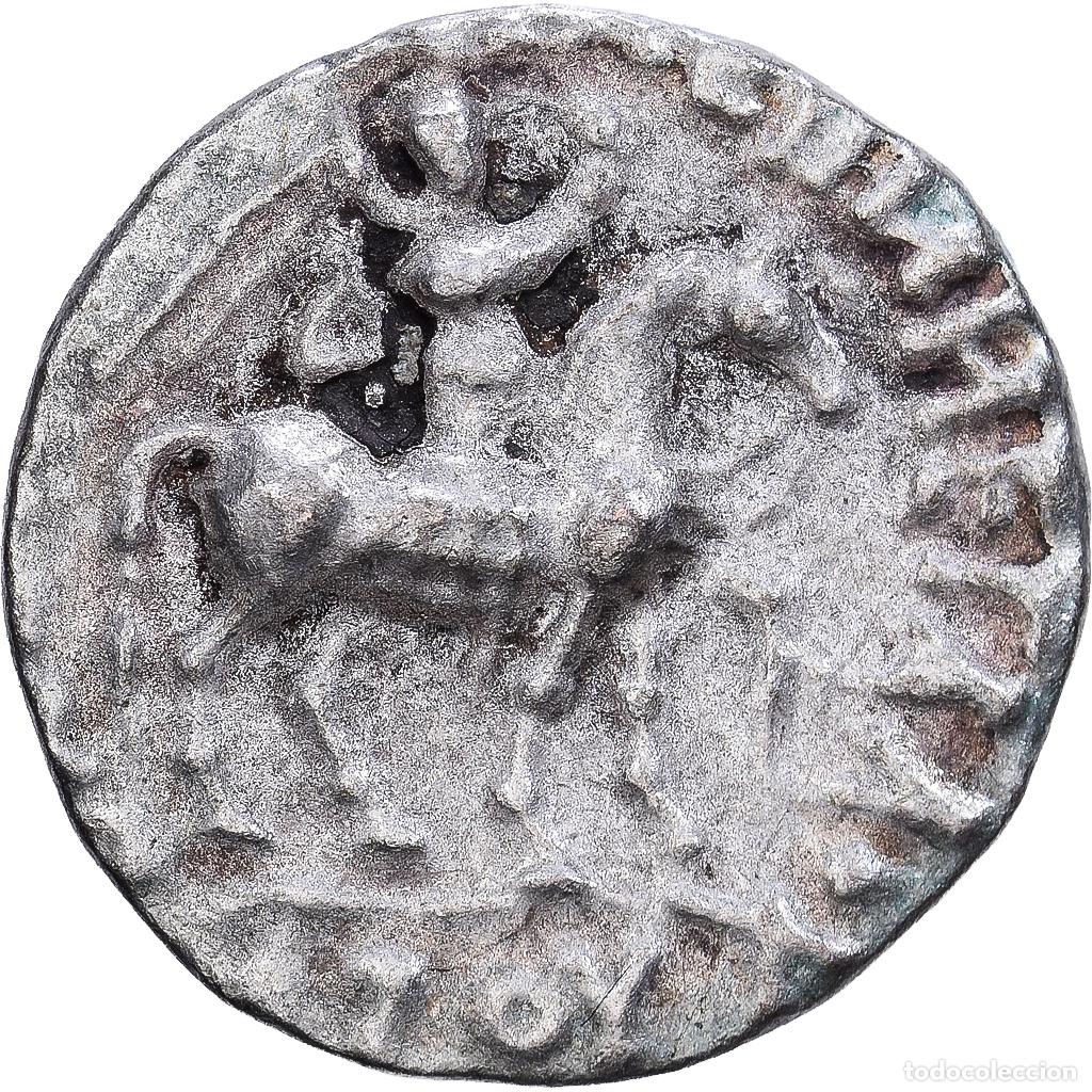 Monedas Grecia antigua: [#139666] Indo-Scythian Kingdom, Azes I, Drachm, 57-35 BC, Taxila, Plata, MBC