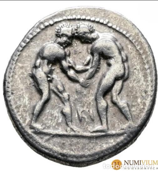 Monedas Grecia antigua: Pamfilia, Aspendos. Circa 380-330 a.C. Est&aacute;tera de plata