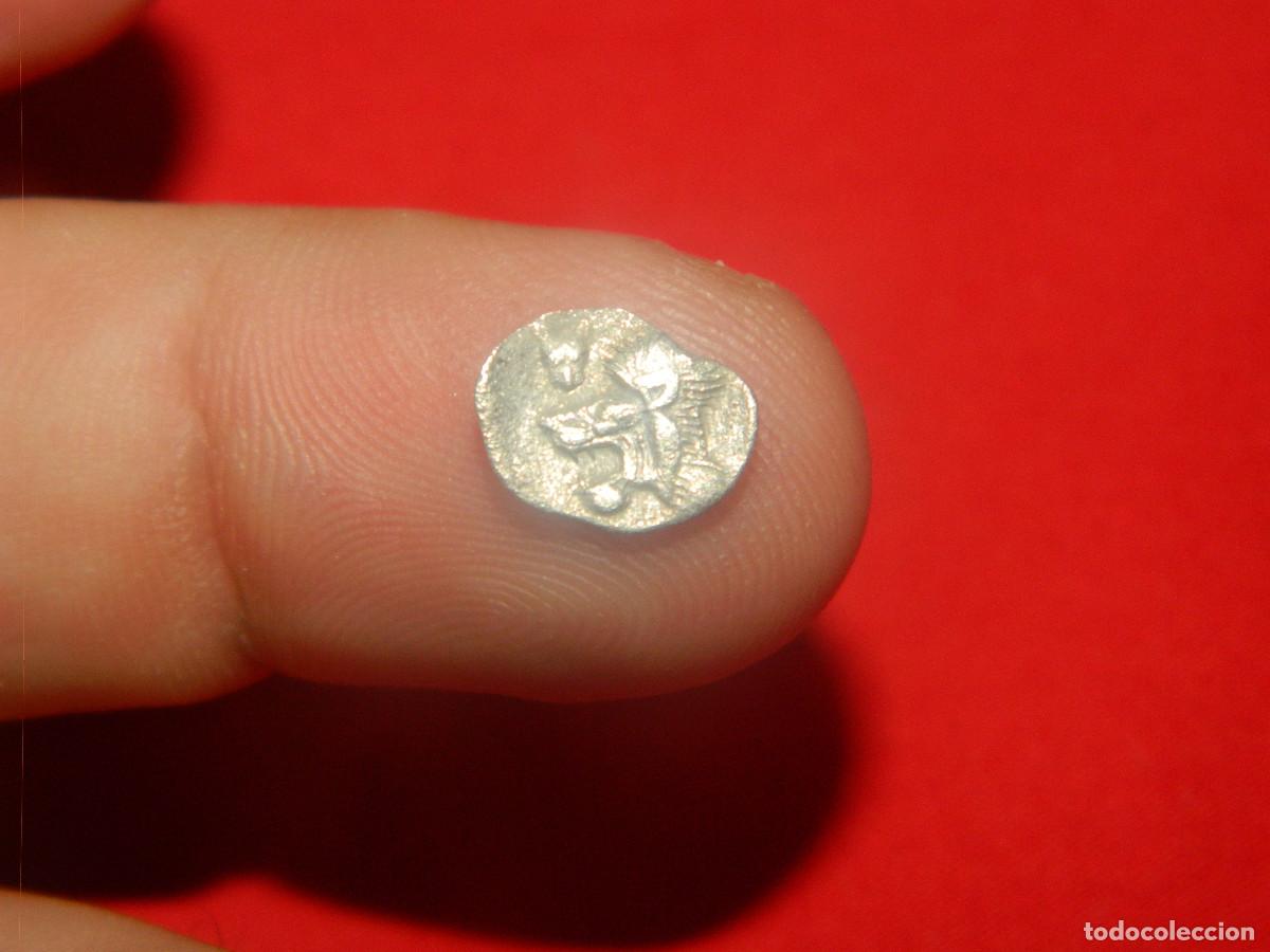 Monedas Grecia antigua: Grecia Hemiobol de plata, Mysia, Kyzikos 480AC. Ancient Greek Silver coin 0,2 gramos.