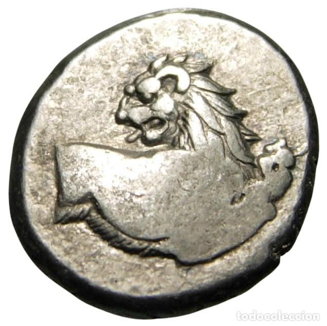 Monedas Grecia antigua: Tracia, Chersonesos AR Hemidracma (357-320 aC), Le&oacute;n