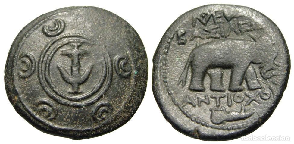 Monedas Grecia antigua: Reino Sel&eacute;ucida, Ant&iacute;oco I Soter (281-261 aC) AE18, Elefante