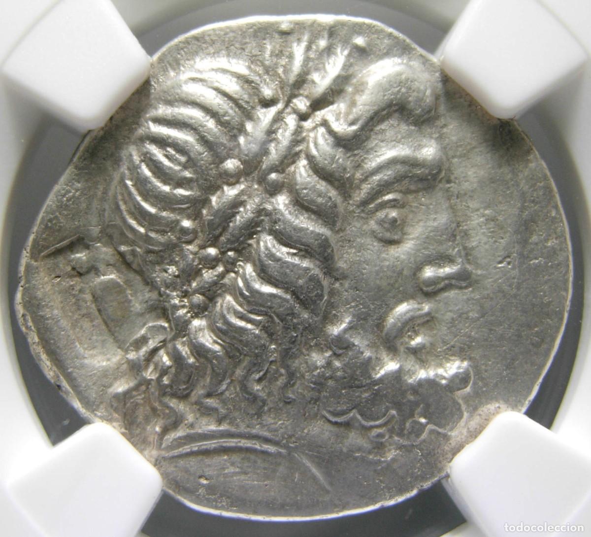 Monedas Grecia antigua: Thessalian League AR Stater (siglos II-1 aC) Athena, certificado NGC Ch VF