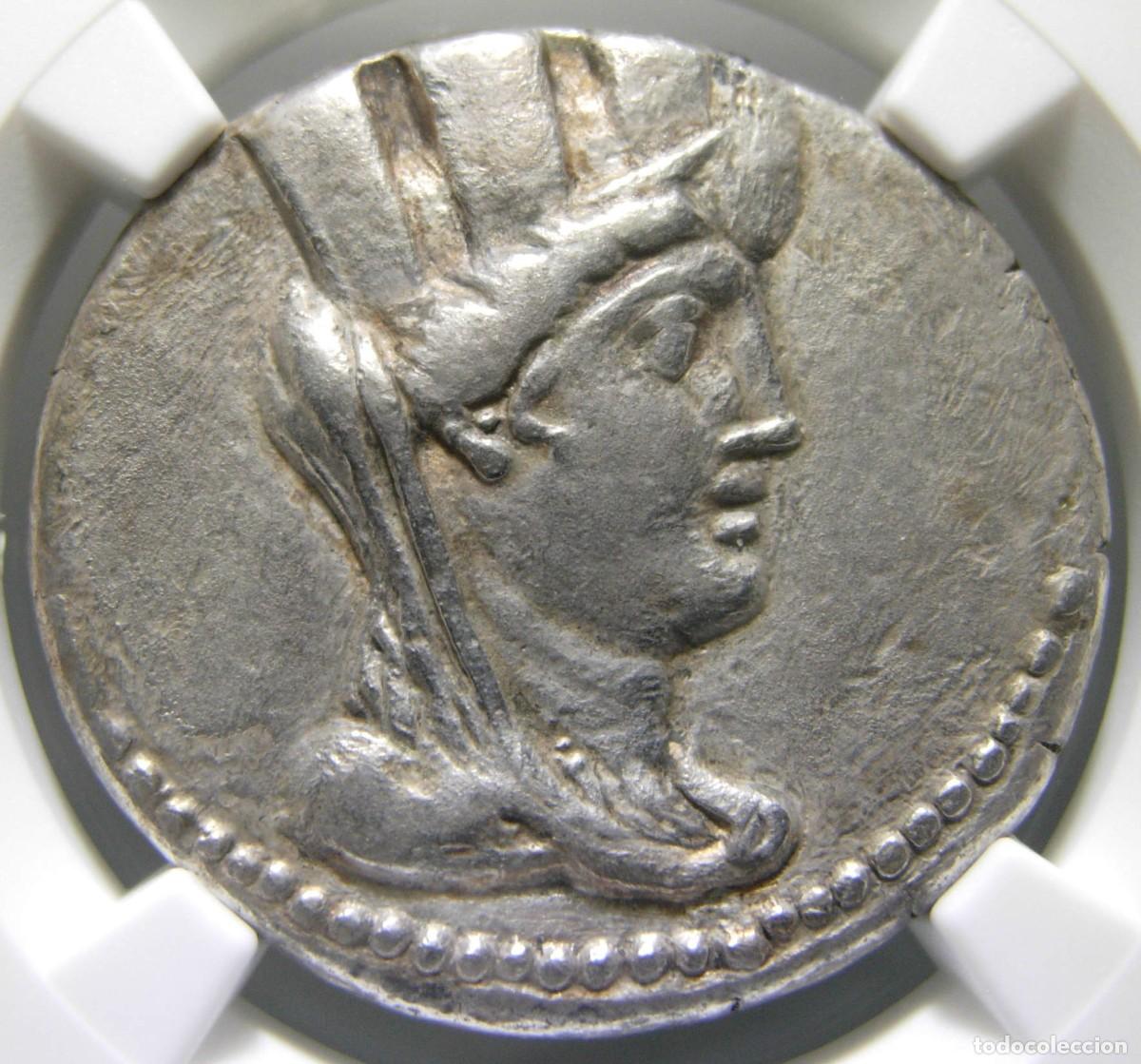 Monedas Grecia antigua: Fenicia, Arados AR Tetradrachm (138-43 aC), Tyche / Nike, certificado NGC VF