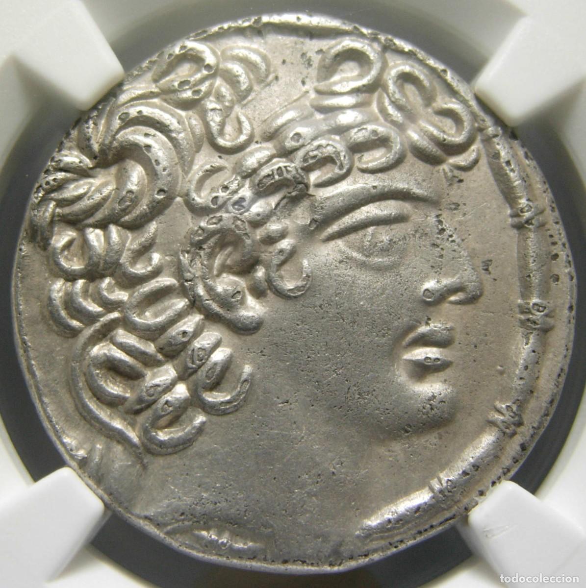 Monedas Grecia antigua: Aulus Gabinius (Proc&oacute;nsul 57-54 aC) AR Tetradracma Antioqu&iacute;a - Certificado NGC AU