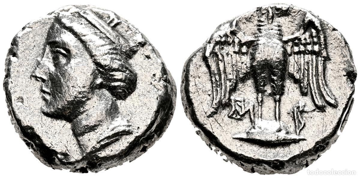 Monedas Grecia antigua: PONTOS, Amisos. Dracma. (Ar. 3,90g/15mm). Siglo V-Siglo IV a.C. (HGC 7, 229). Anv: Cabeza de Hera a