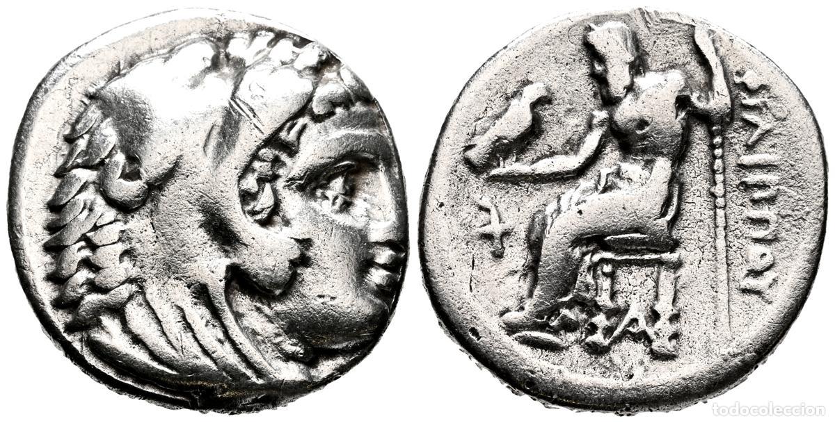 Monedas Grecia antigua: REINO DE MACEDONIA, Filipo III Arrhidaios, bajo los tipos de Alejandro III el Grande. Dracma. (Ar. 4