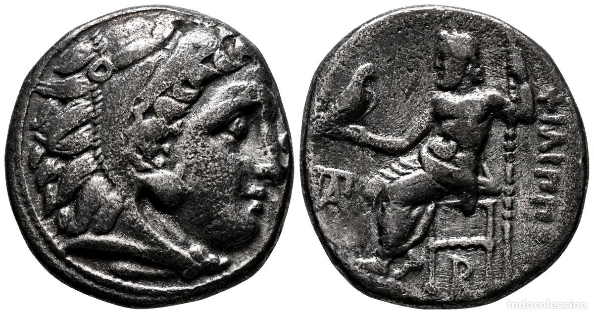 Monedas Grecia antigua: REINO DE MACEDONIA, Filipo III Arrhidaios, bajo los tipos de Alejandro III el Grande. Dracma. (Ar. 4