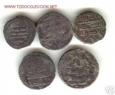 Monedas Hispano &aacute;rabes: CINCO PIEZAS ARABES PLATA TIPO DIRHEM - Foto 1