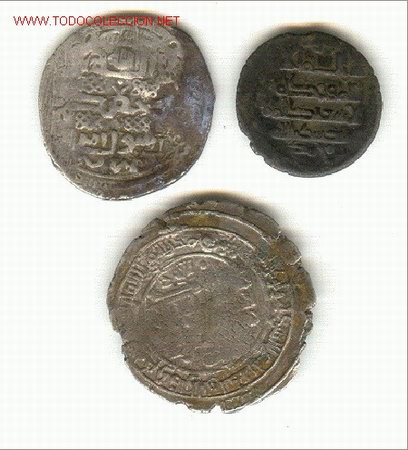 Monedas Hispano &aacute;rabes: TRES PIEZAS ARABES PLATA A CLASIFICAR TIPO DIRHEM - Foto 1