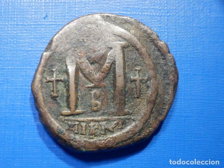 Monedas hispano árabes: Imperio Bizantino - Justino I - Follis - Nicomedia - 32 mm - Foto 2 - 266790249