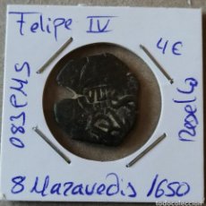 Monedas hispano árabes: MONEDA DE 8 MARAVEDIS AÑO 1650 - FELIPE IV - RESELLO