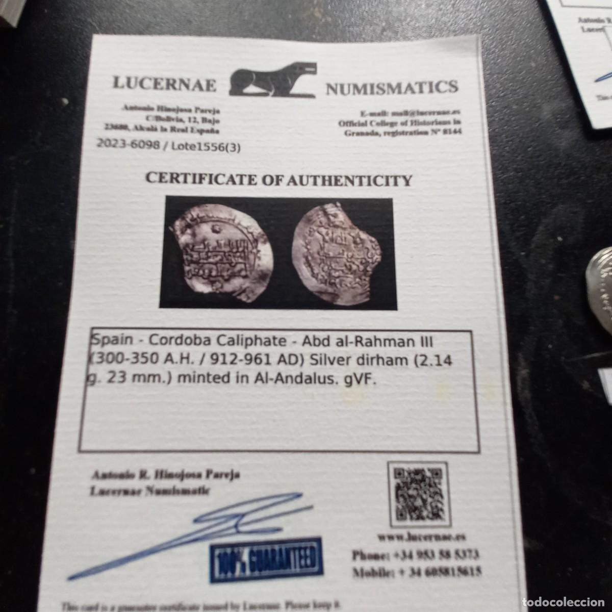 Monedas Hispano &aacute;rabes: Espa&ntilde;a califato C&oacute;rdoba dirham - Foto 3